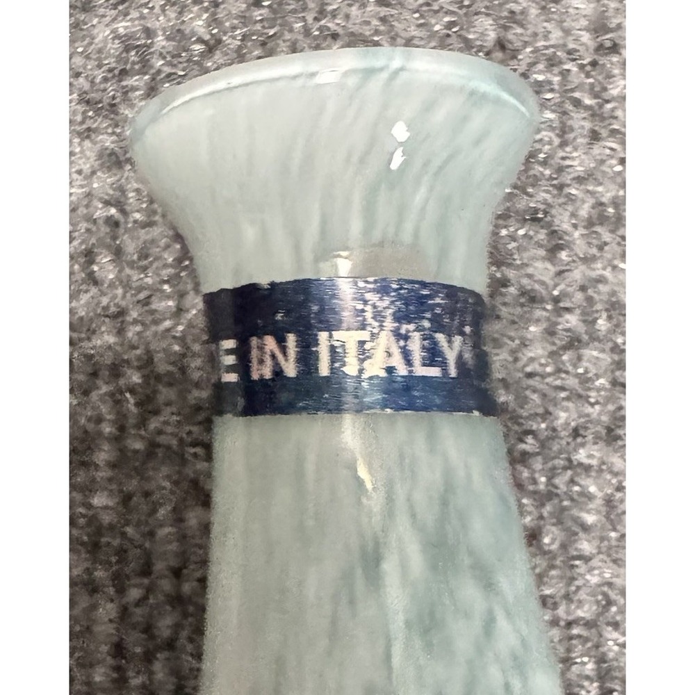 MURANO LAVORAZIONE ART GLASS BUD VASE SKY BLUE GREEN WHITE SWIRL PATTERN - Picture 11 of 12